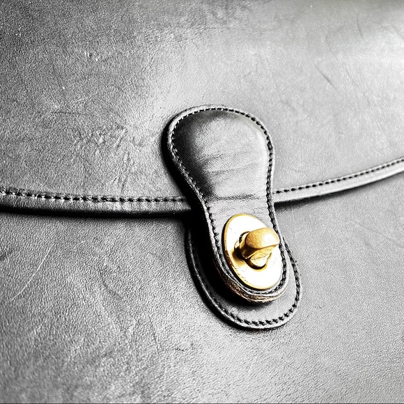 Vintage Black Coach Leather Briefcase Satchel Laptop Case - Picture 9 of 14